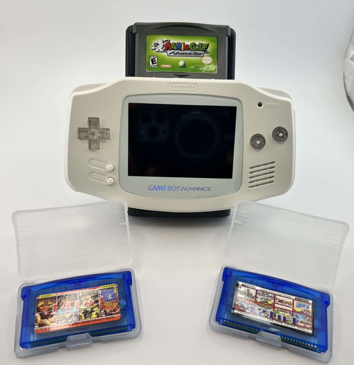 Nintendo Game Boy Advance – IPS Backlit V5 LCD + Mario Golf & 26 Emulated Games