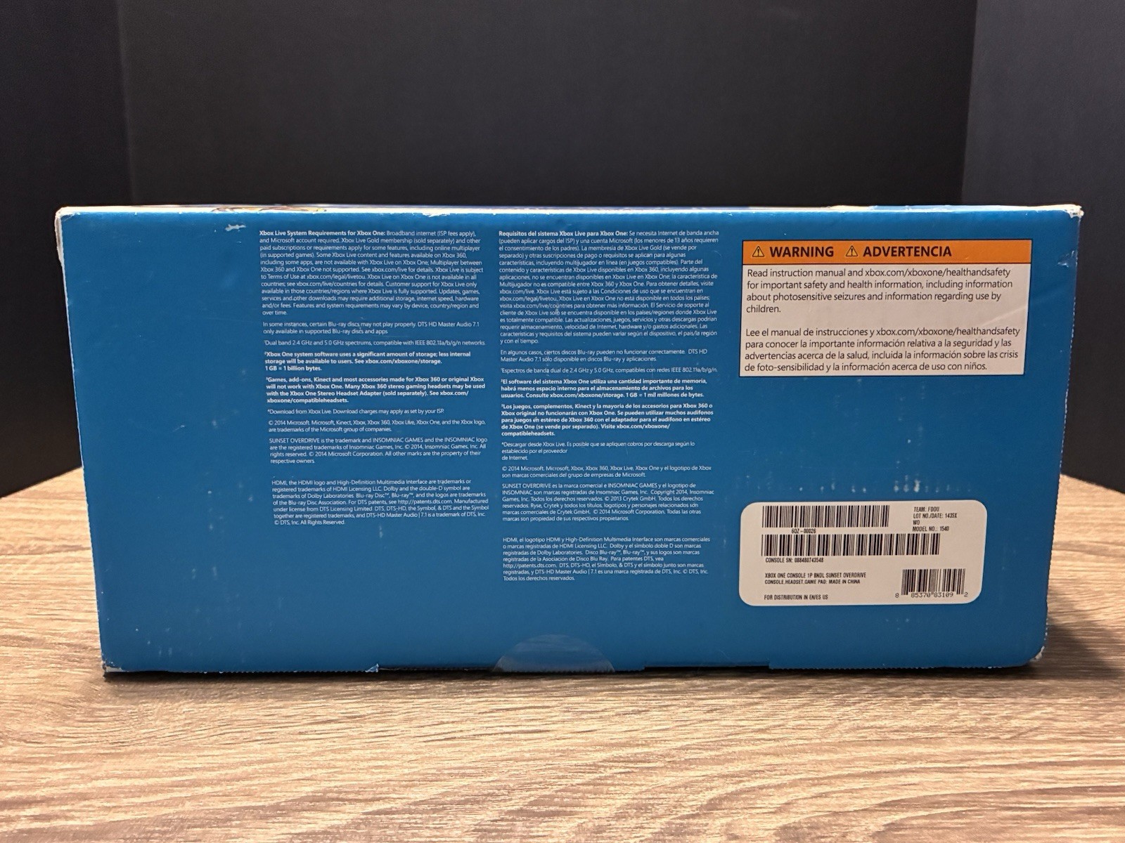 Microsoft Xbox One Special Edition Sunset Overdrive BOX ONLY W/ Extras