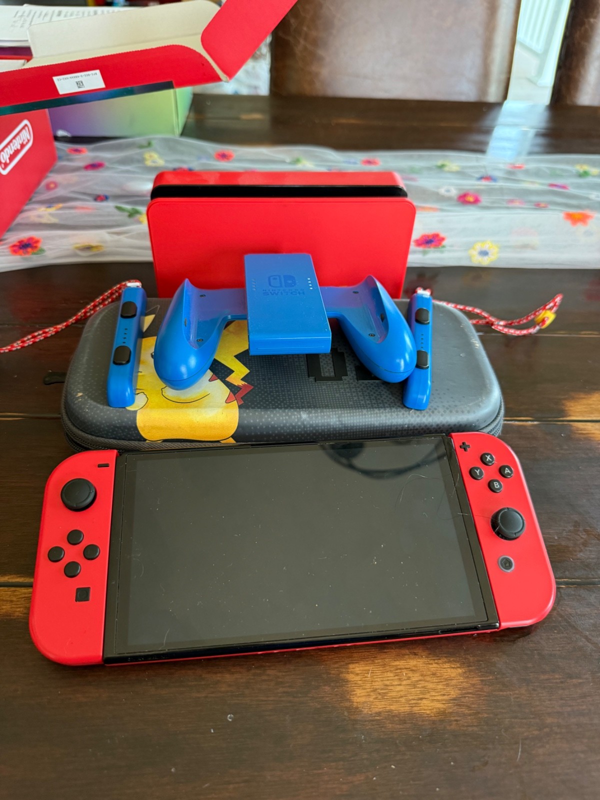 nintendo switch oled mario red edition console