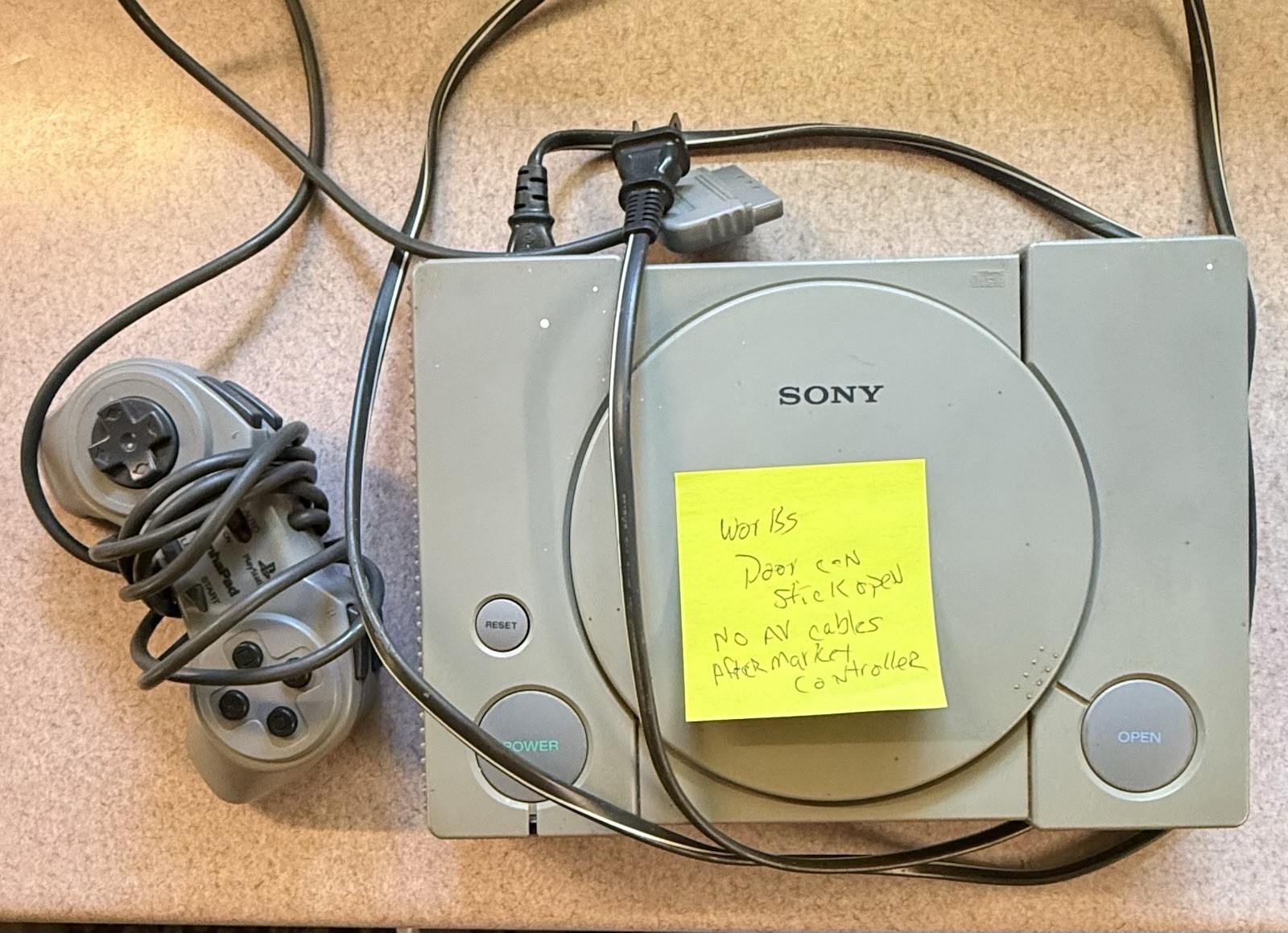 Sony PlayStation 1 PS1 Console Bundle PiranhaPad Controller Memory Card READ