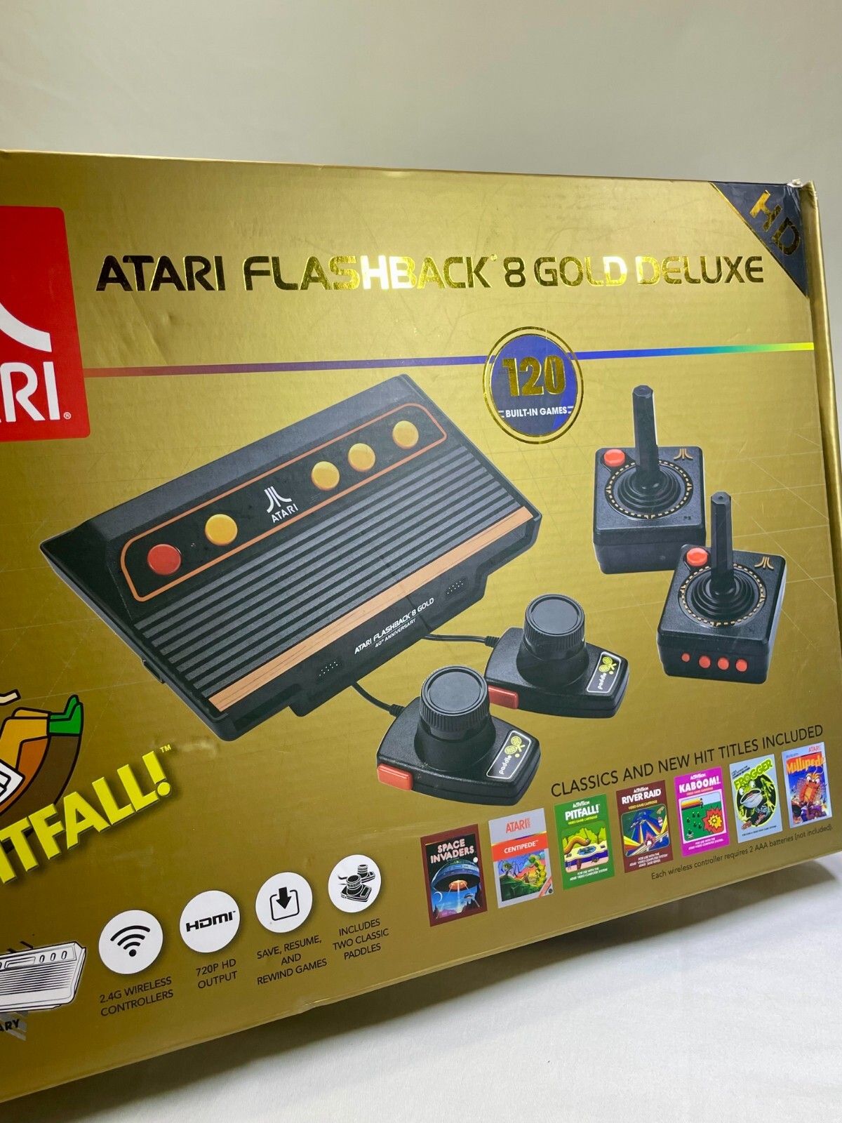 Atari Flashback 8 Gold Deluxe HDMI Retro Console 120 Games 2 Controllers + More