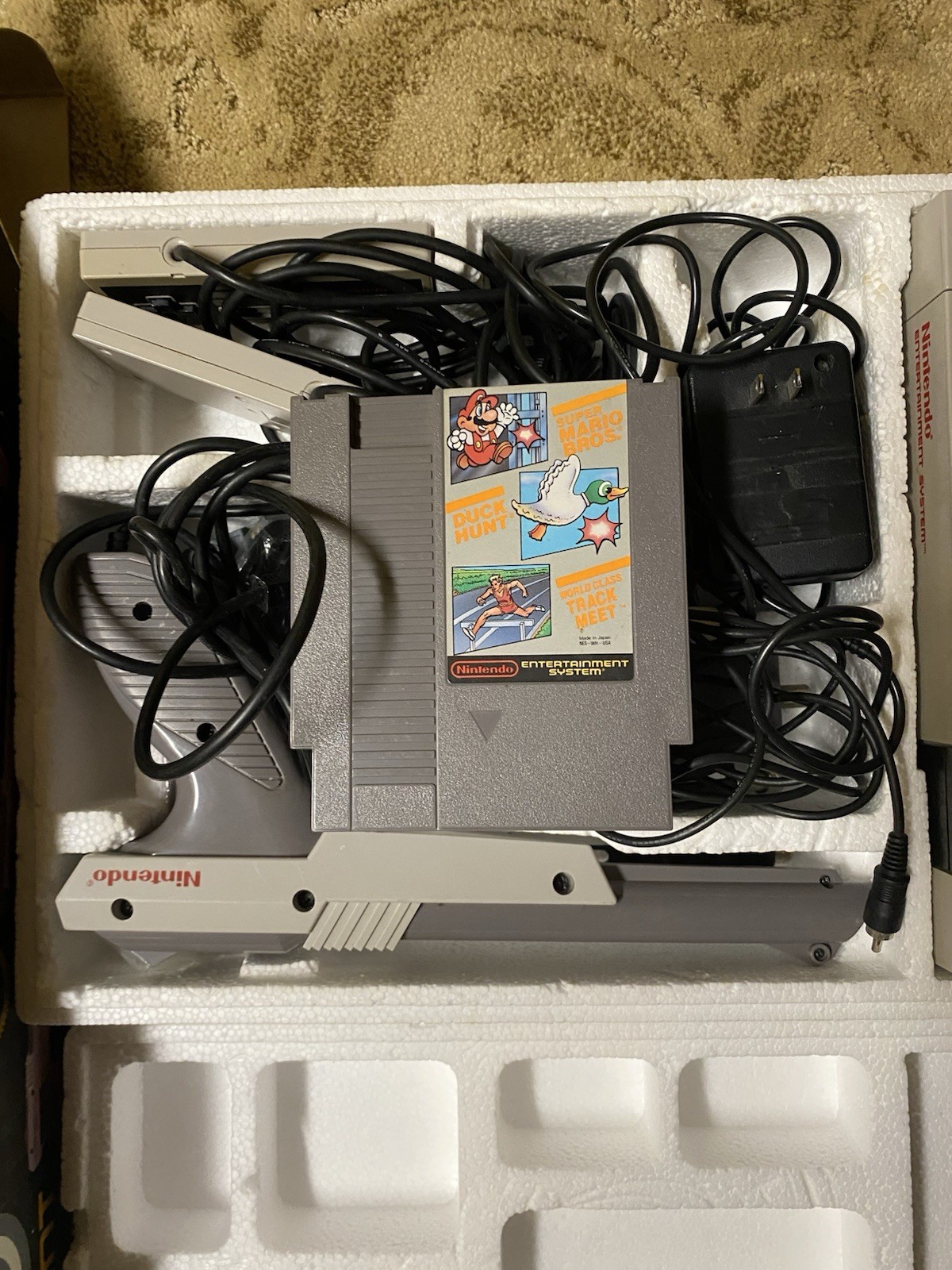 1988 NES Action Set in box system super mario nintendo With Video Game