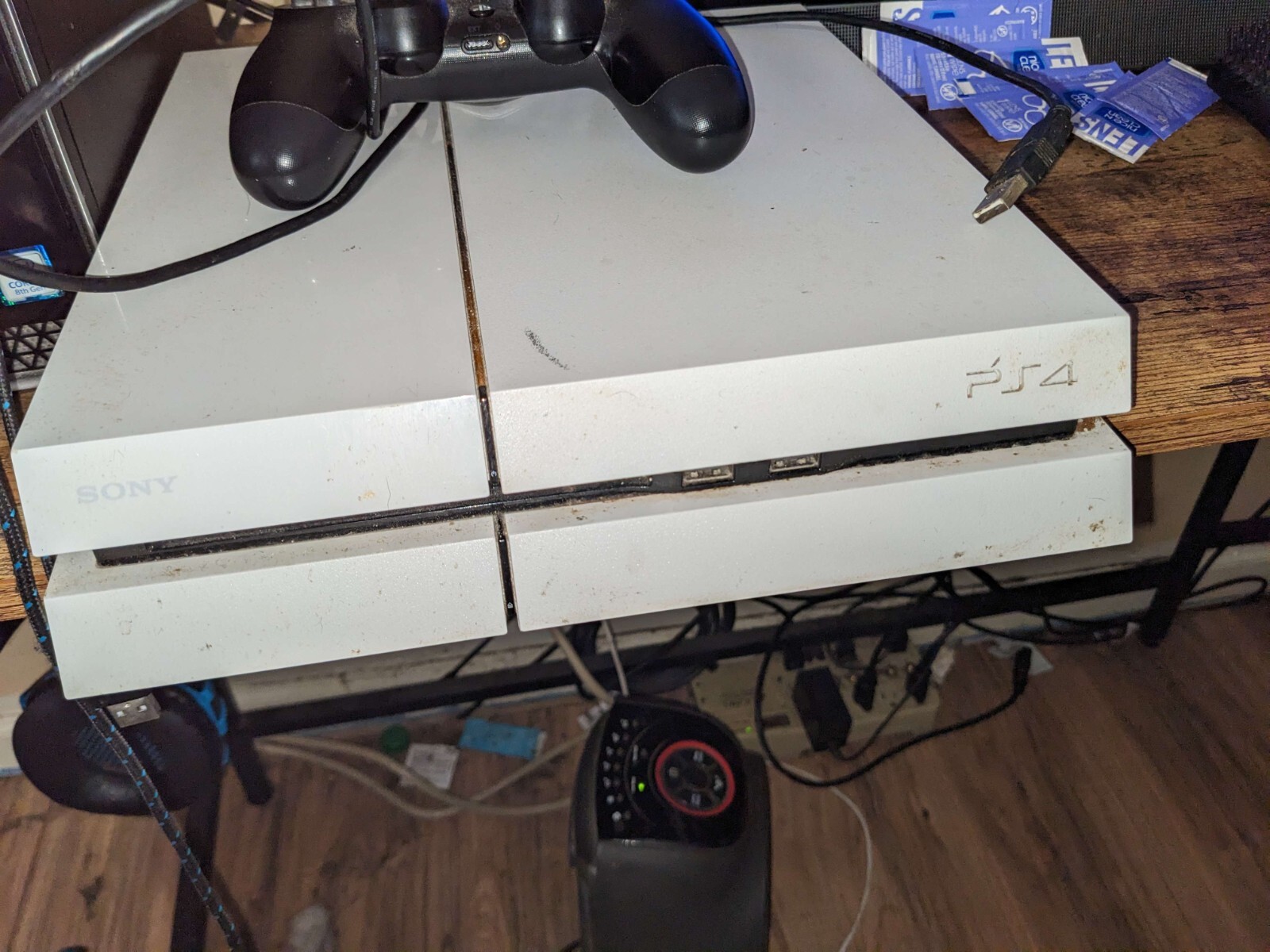 PS4 500GB White with black controller and 3 games(RE7, DoA Ex 3, & KH1.5&2.5 HD)