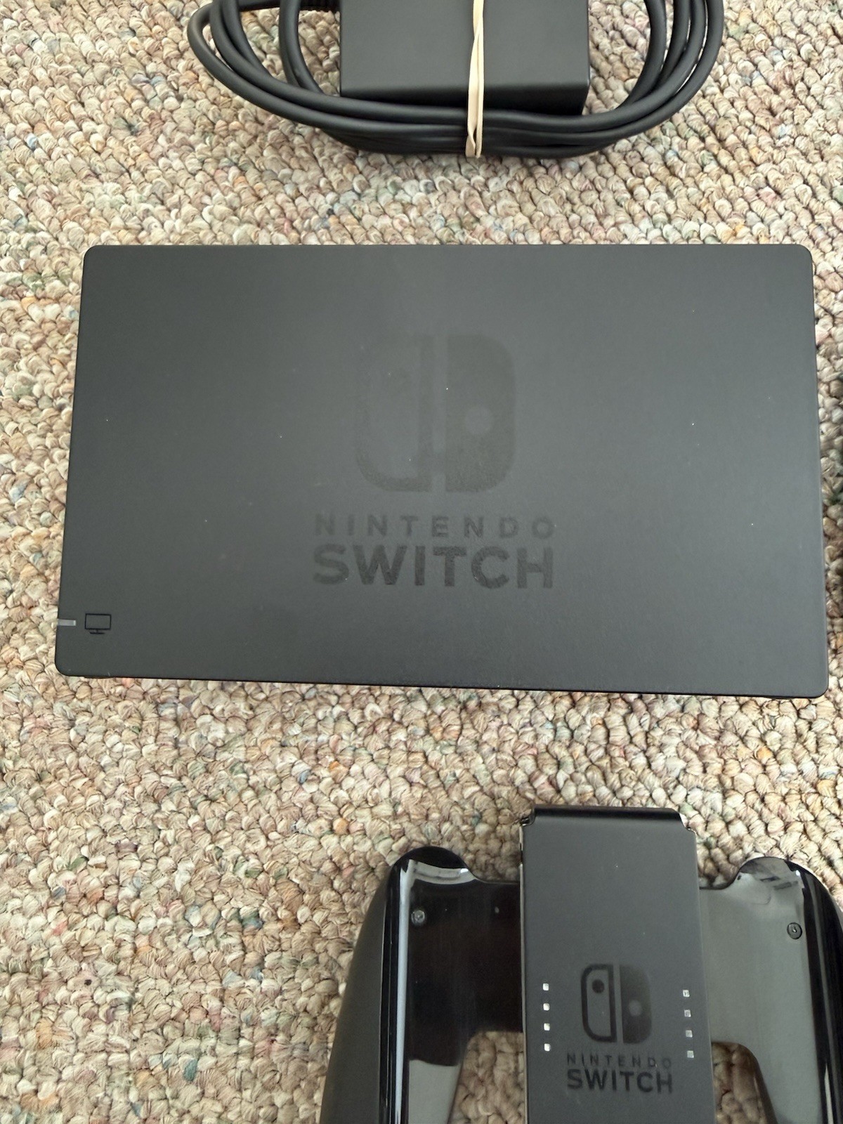Nintendo Switch V1 HAC-001 Console Bundle Dock Gray Joy-Cons OEM Cables Tested