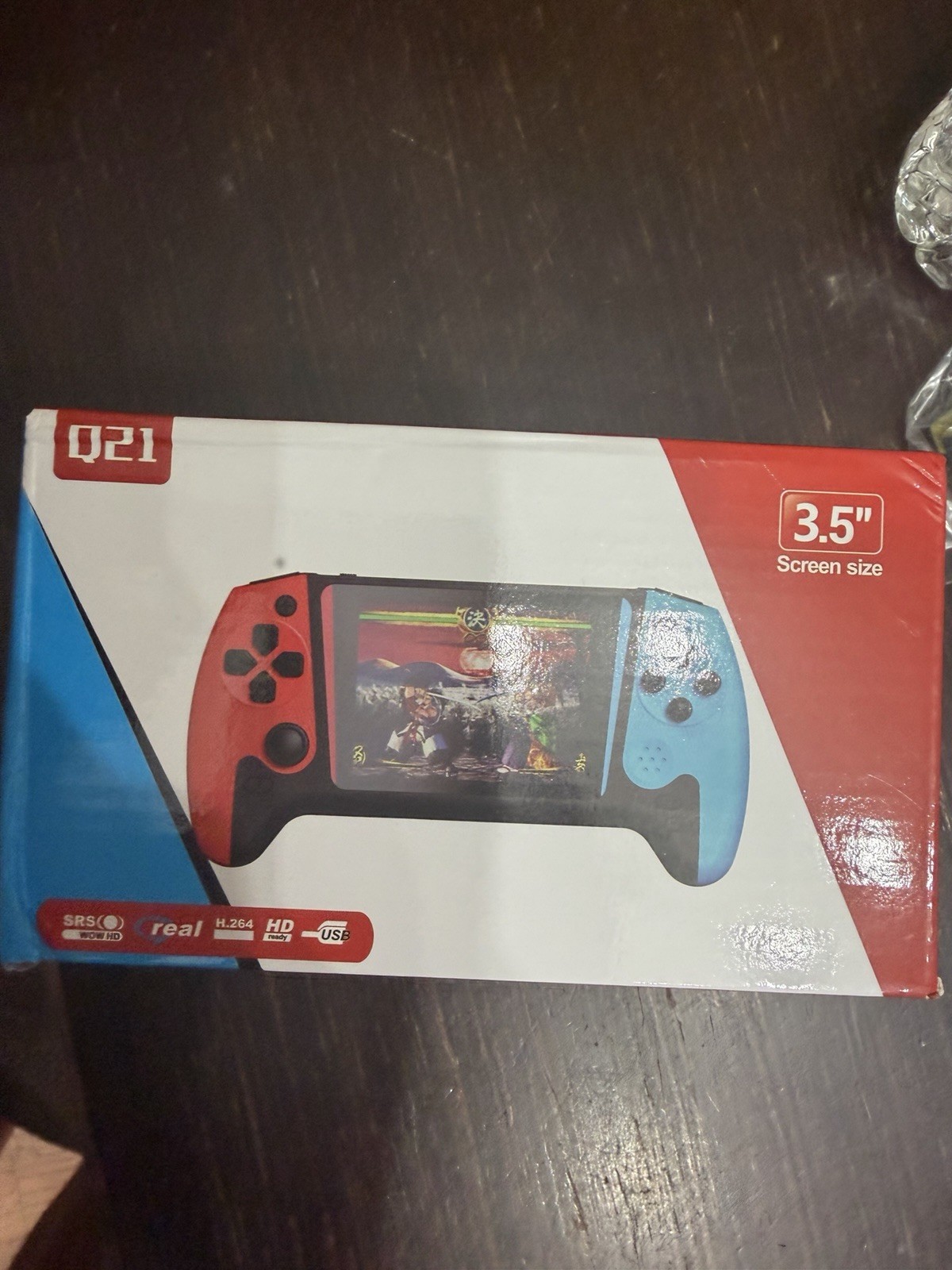 Q21 Handheld Game Console, 3.5″ Screen, Red/Blue, USB Connectivity