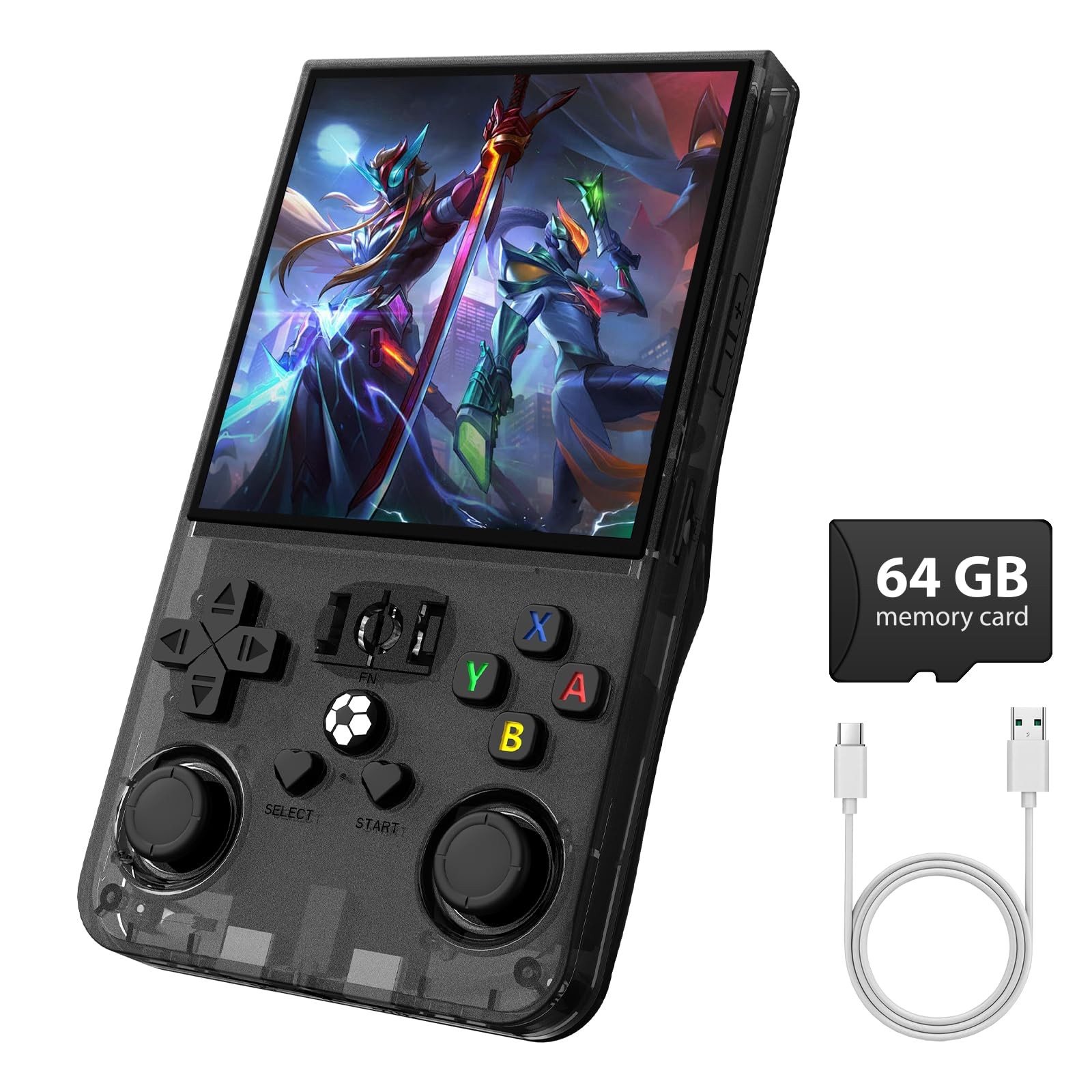 R36MAX Retro Gaming Console, Retro Handheld Games Console with 64GB TF Card, Por