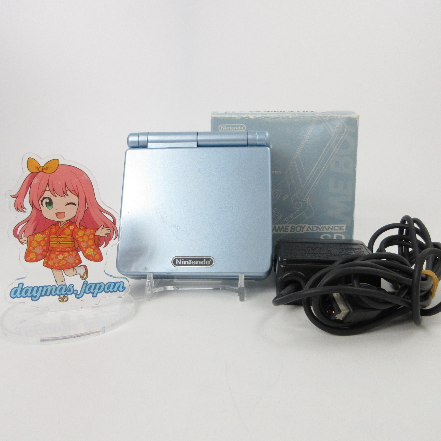 【Excellent】Nintendo GameBoy Advance SP Pearl Blue GBA Console #RET08/0604/02