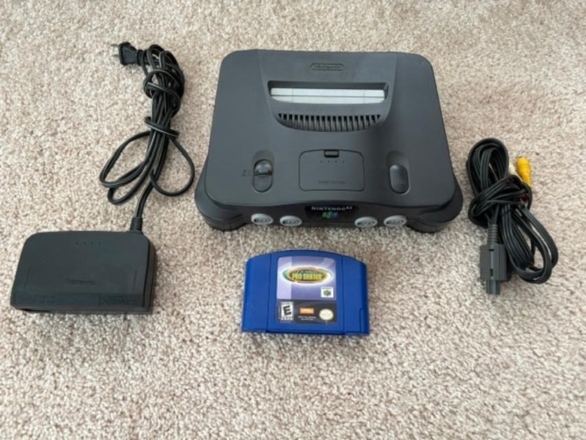 Nintendo 64 Console -Power Pak-AV Cable-Cartridge: Tested