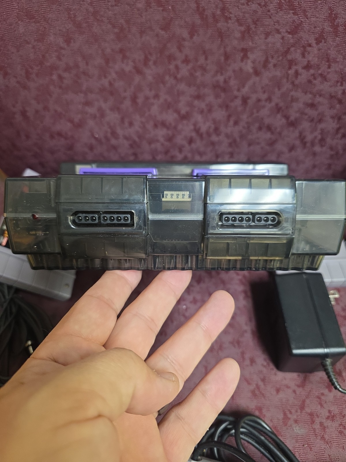 Custom Clear Smoke Super Nintendo Console/Bundle TESTED WORKS Cords & 2 Games