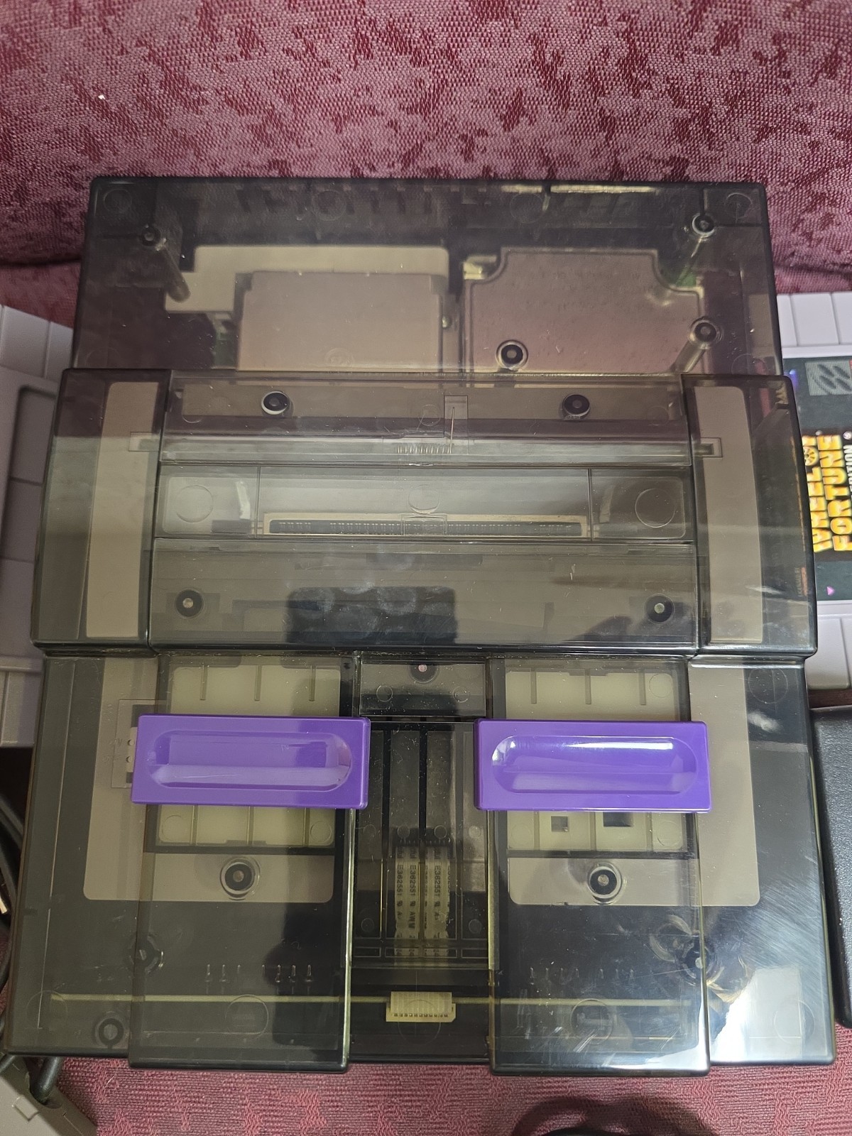 Custom Clear Smoke Super Nintendo Console/Bundle TESTED WORKS Cords & 2 Games