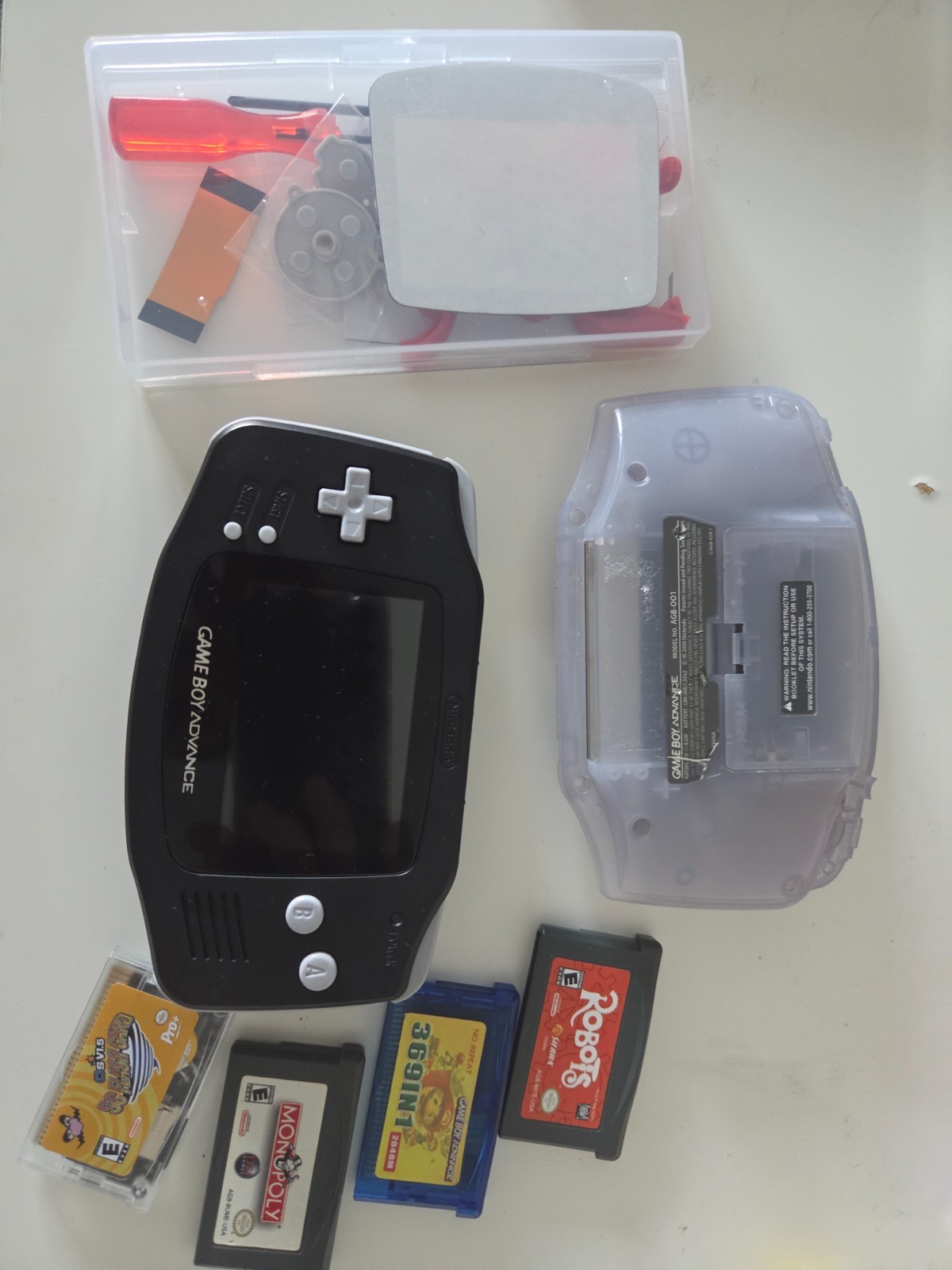 Nintendo Game Boy Advance Console System with IPS screen/new shell + few games