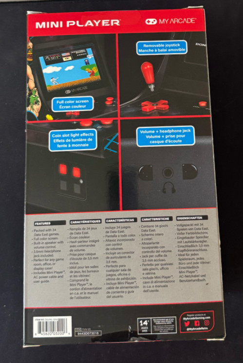 My Arcade Data East Classics Mini Player 10″ Inch Mini Arcade Machine Cabinet