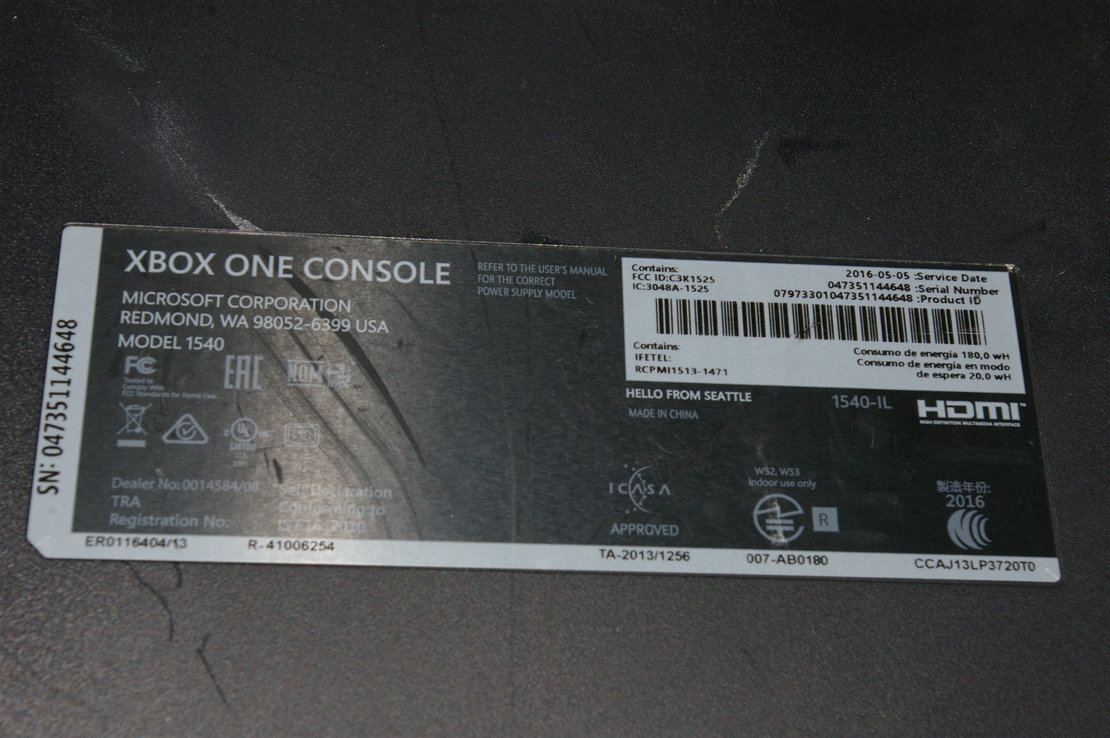 Microsoft Xbox One 500GB Console w/Power TESTED!