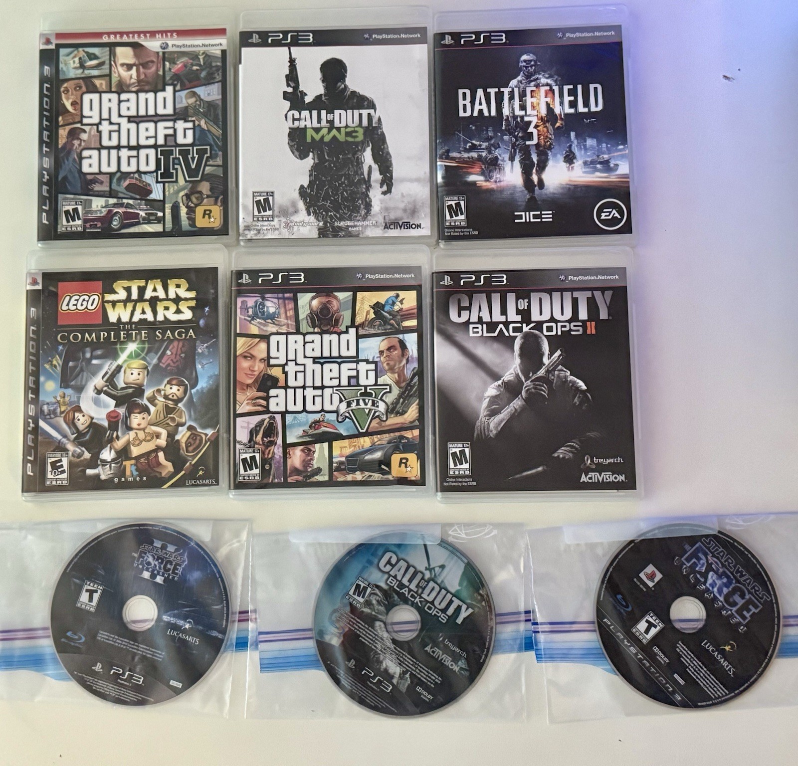Sony PS3 Slim 150GB Console Bundle w/ 9 Games, 2 Controllers –Tested–Works Great