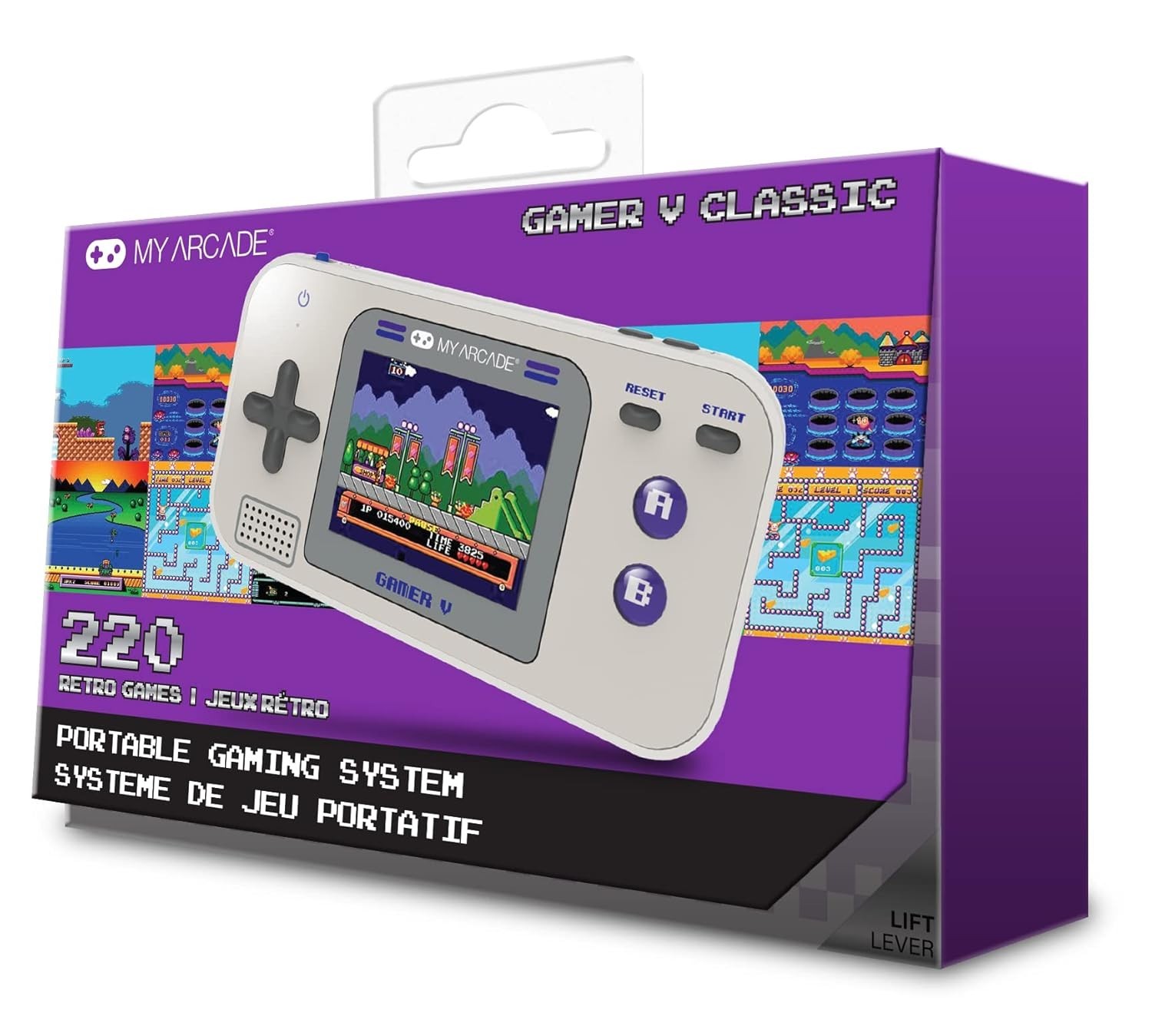 Lightweight Gaming Device with Color Display and 220 Classic Games Included