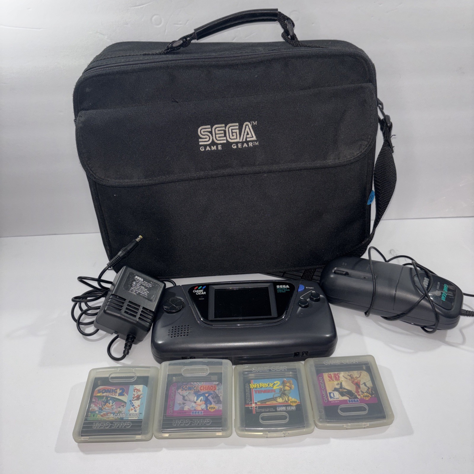 sega game gear bundle 4 Games And Accessories Working