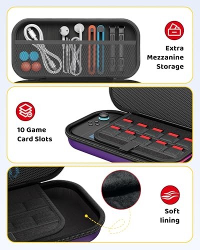 Nintendo Switch 2 Accessories Bundle – Portable Hard Shell Case, Screen Protecto