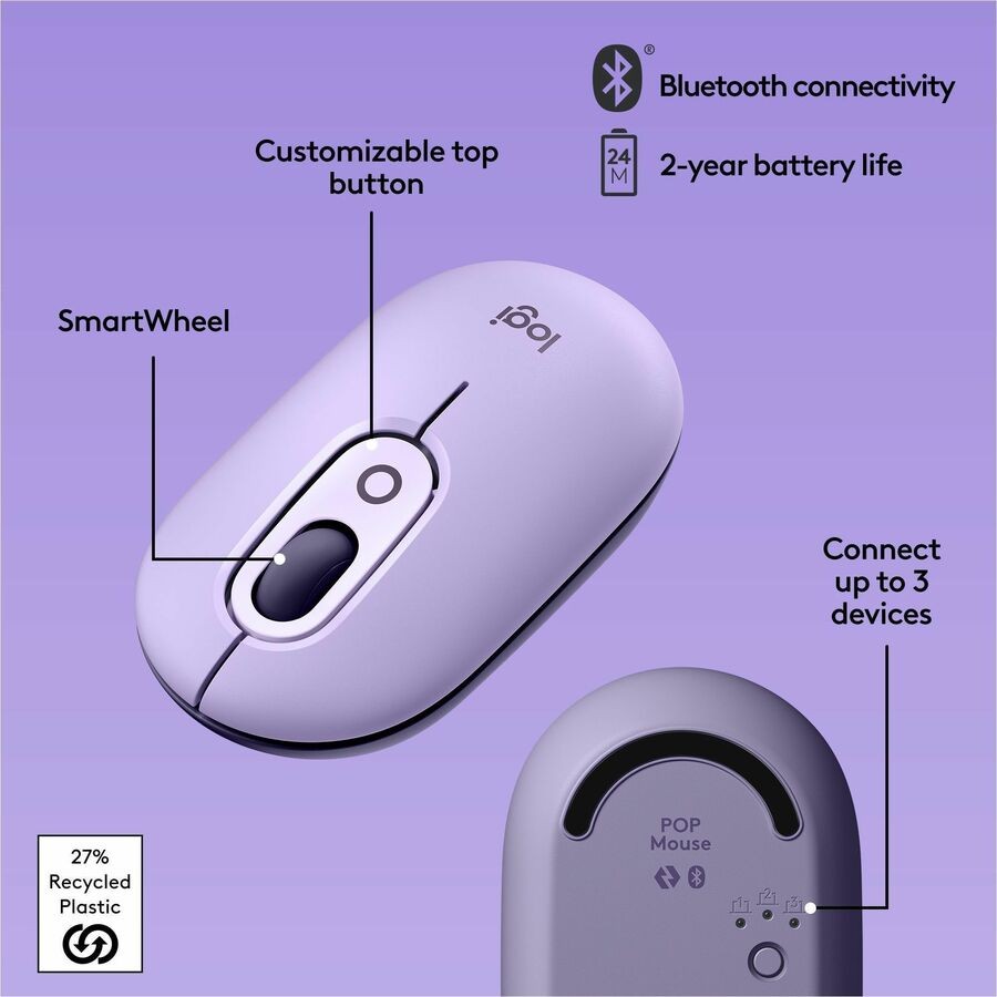 Logitech POP Cosmos Wireless Mouse Bluetooth SilentTouch Emoji
