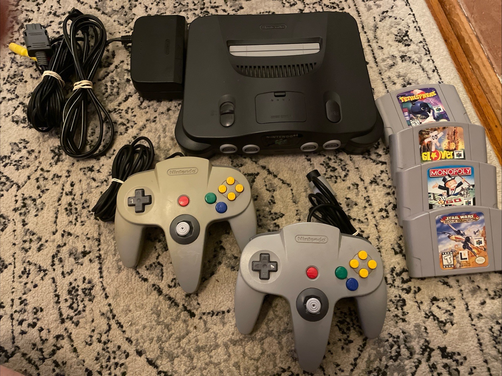 Nintendo 64 N64 Console Bundle Controller Games Star Wars Glover Tetris Monopoly