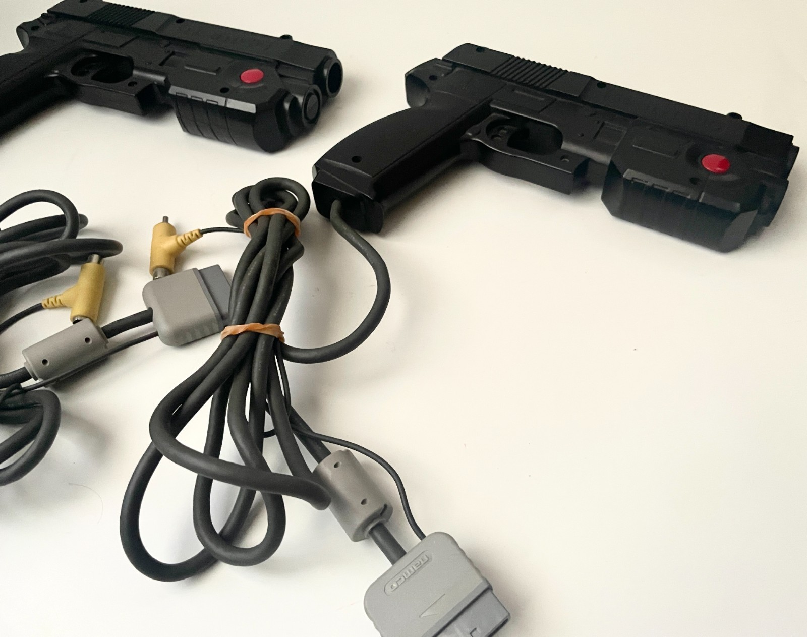 Namco GunCon NPC-103 + Time Crisis PS1 SLPS-00635 Light Gun Controller Set Japan