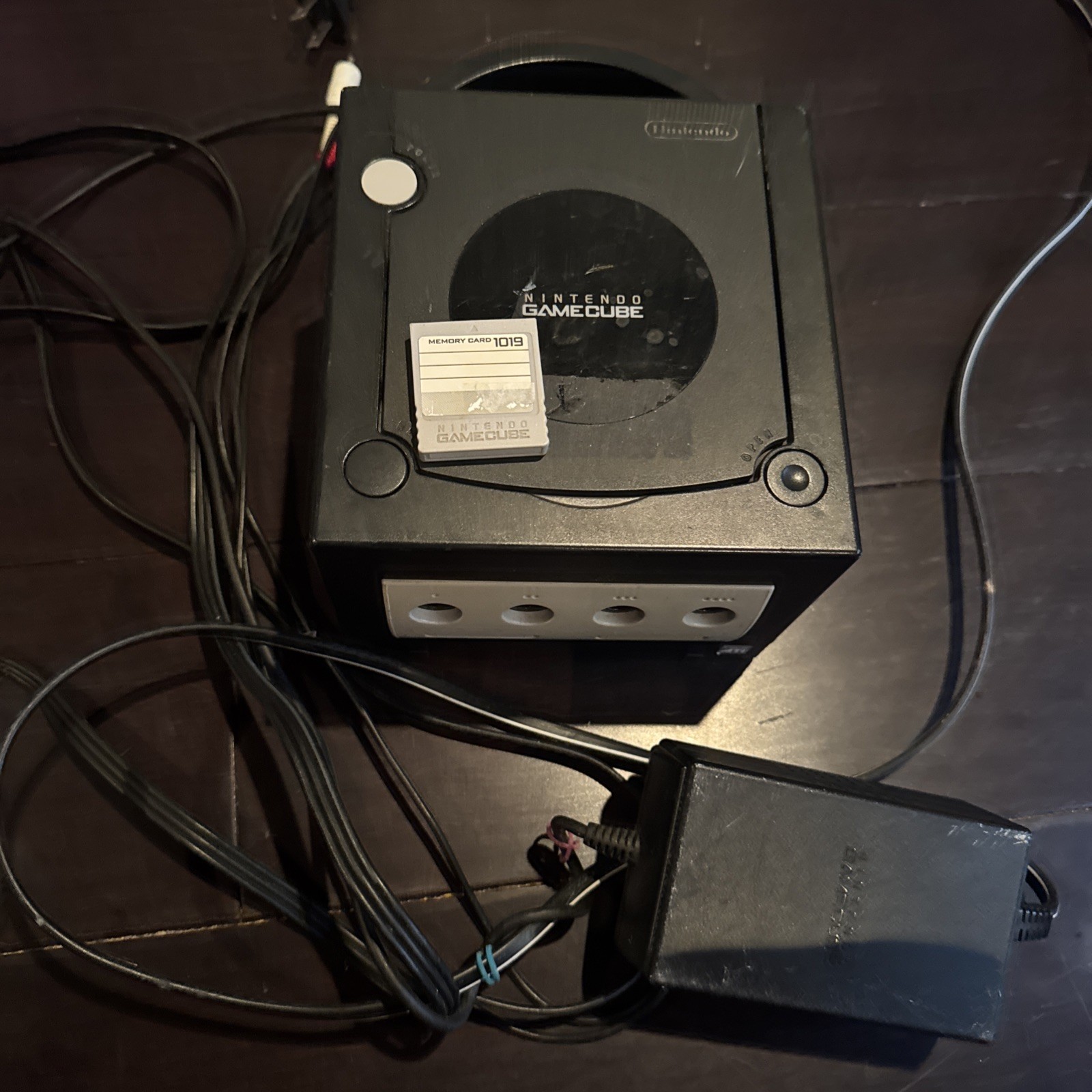 Nintendo GameCube DOL-101 Console Black w/ Cables TESTED WORKING NO CONTROLLER