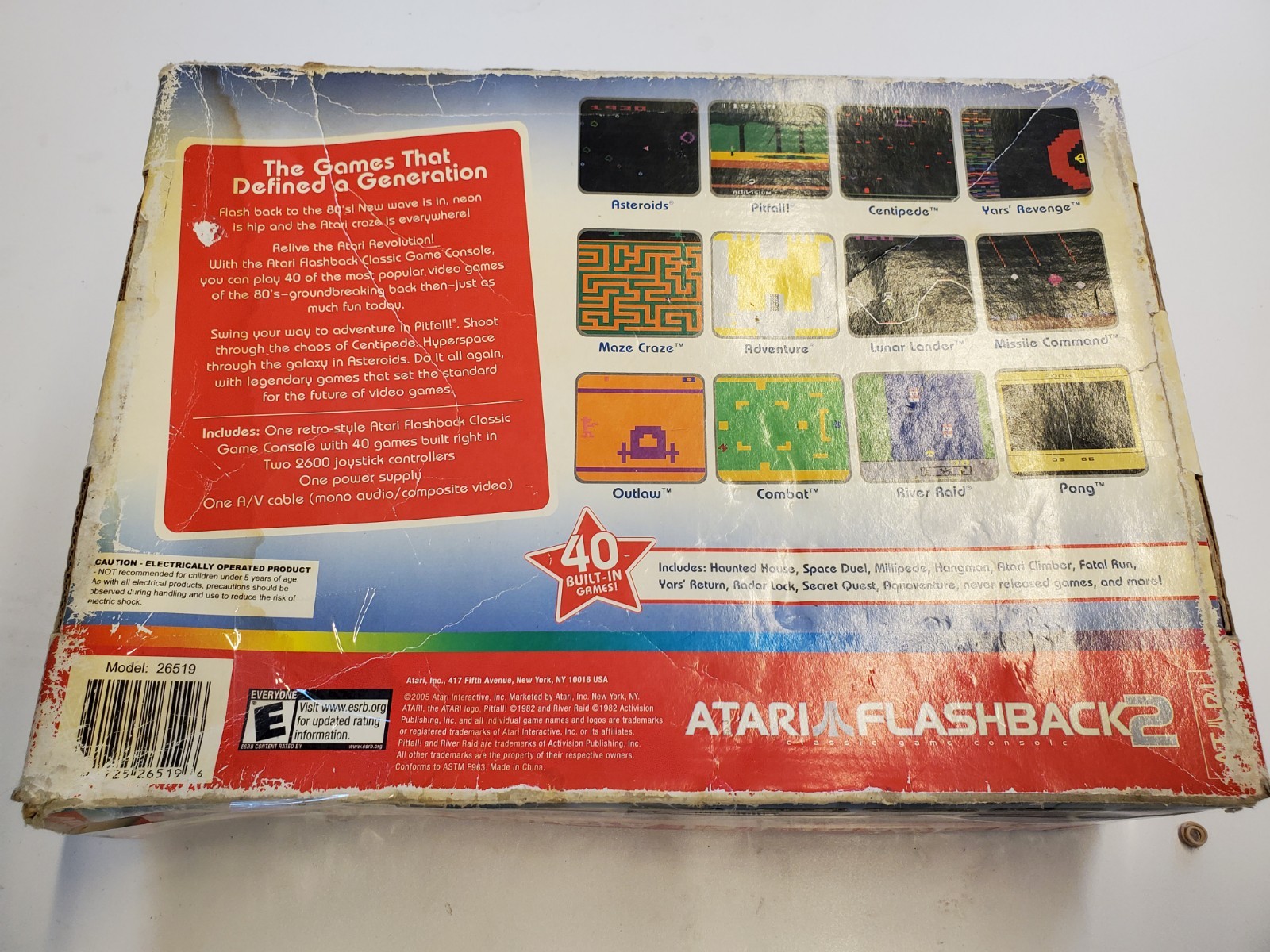 Atari Flashback 2 Classic Game Console W/ 40 BUILT IN GAMES – NO POWER CABLE