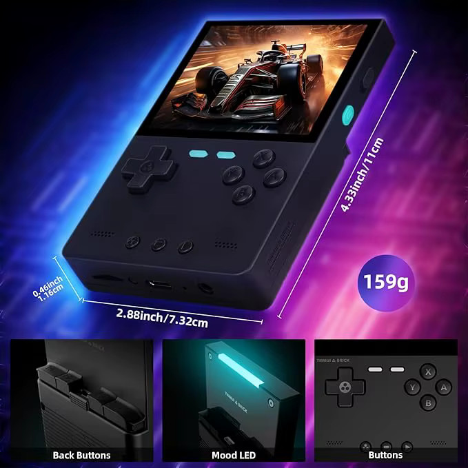 Trimui Brick Handheld Game Console 3.2-inch IPS Screen 3000mAh Built-in 64G TF C