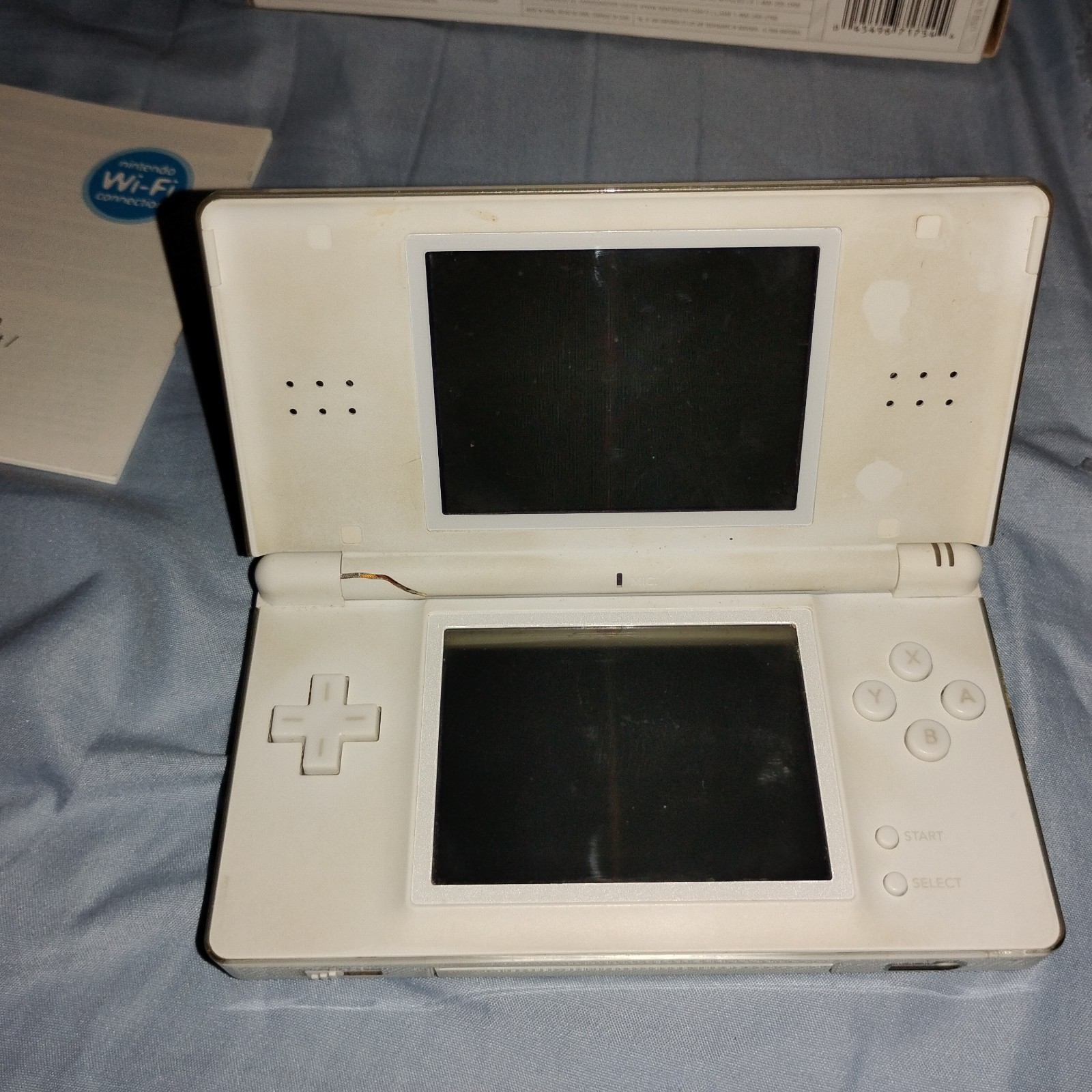 Nintendo DS Lite Console White Working With Box And Instruction Manual NDS