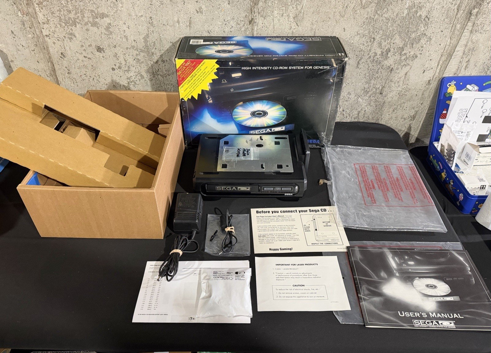 Sega CD Model 1 Console CIB For Parts/Repair. New Capacitors. Read Description!