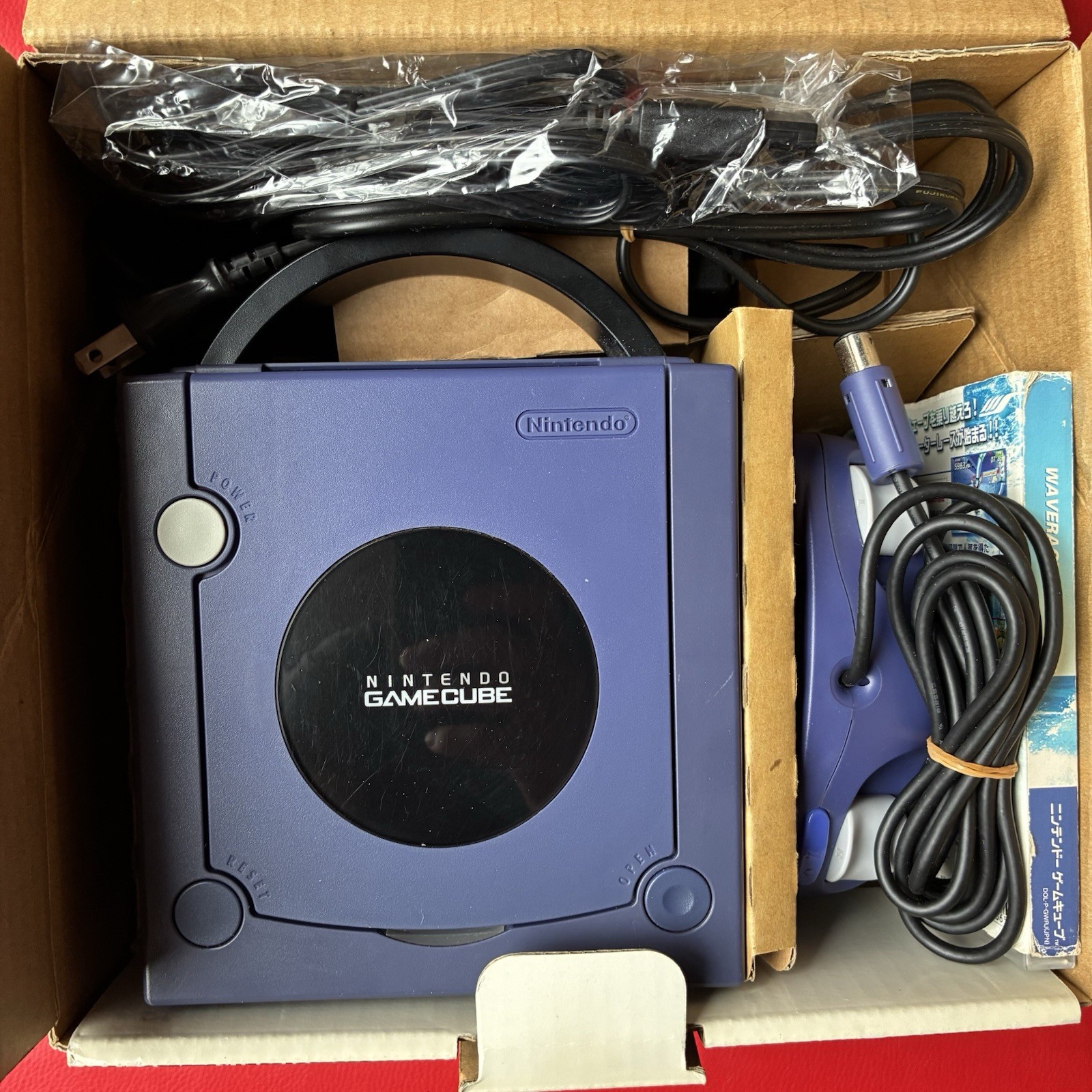 Nintendo Gamecube Bundle (Indigo) Complete in The Box w/ Wave Race Blue Storm