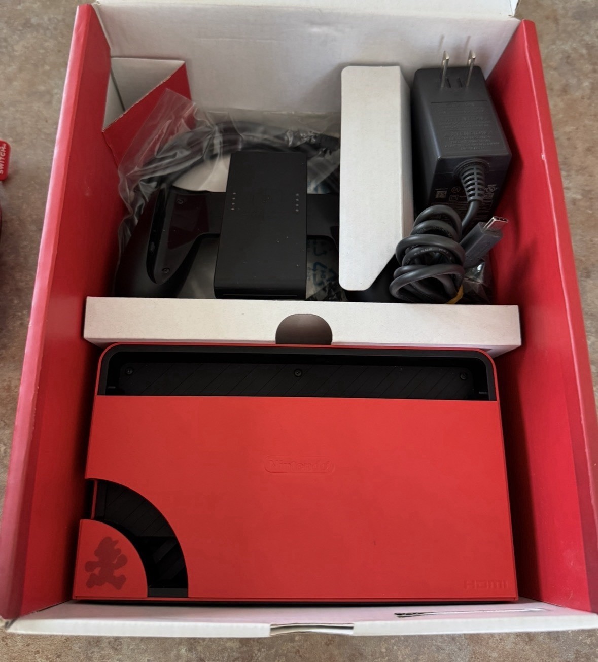 Nintendo Switch (OLED) Mario Red Edition Console CIB Complete In Box +Carry Case