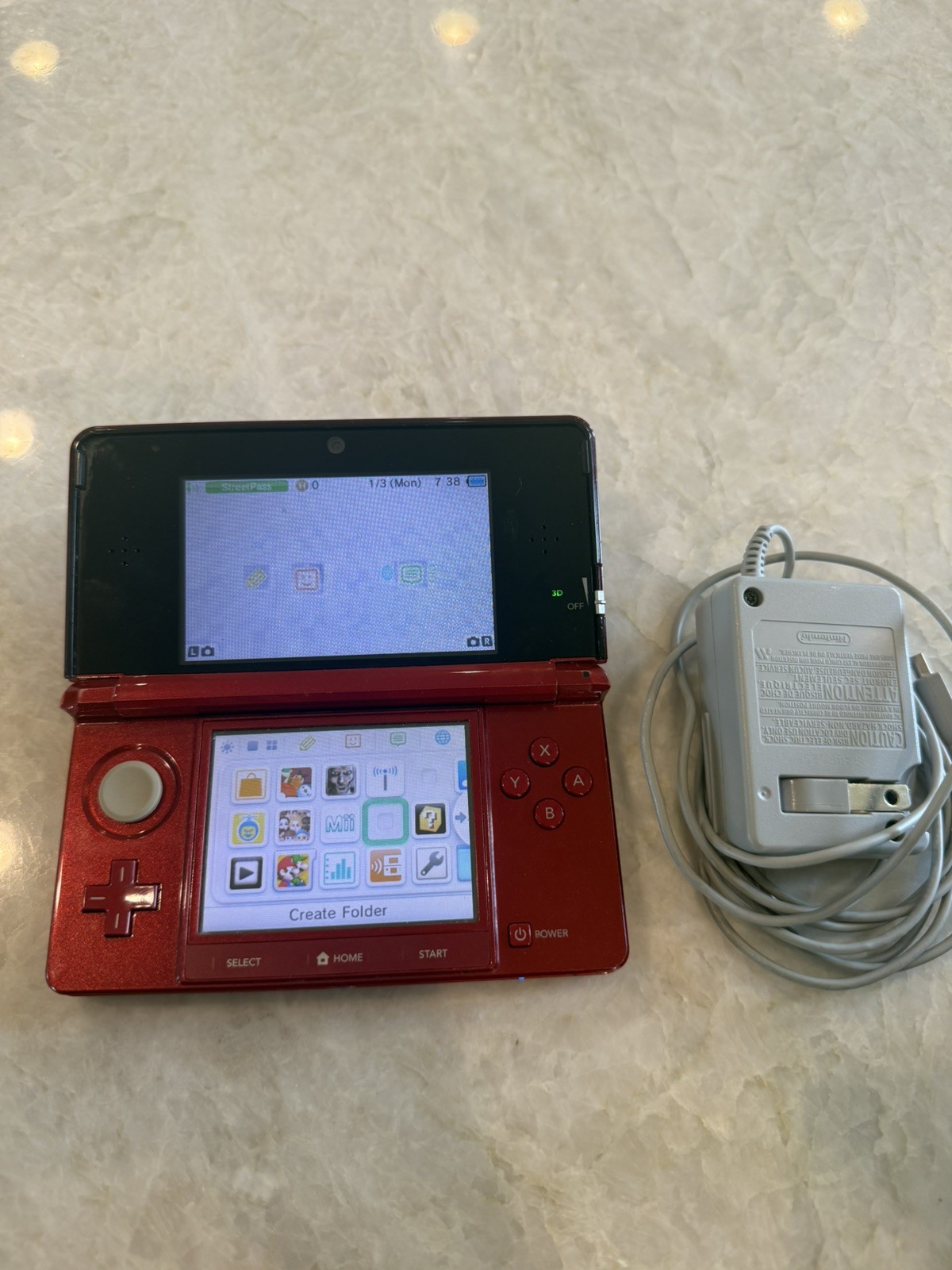 Nintendo 3DS Flame Red CTR-001 NTSC – Tested