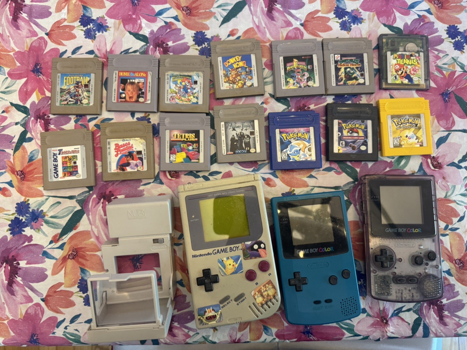 Gameboy/Gameboy Color – Original, Teal, Atomic Purple – 14 Games & Game Light