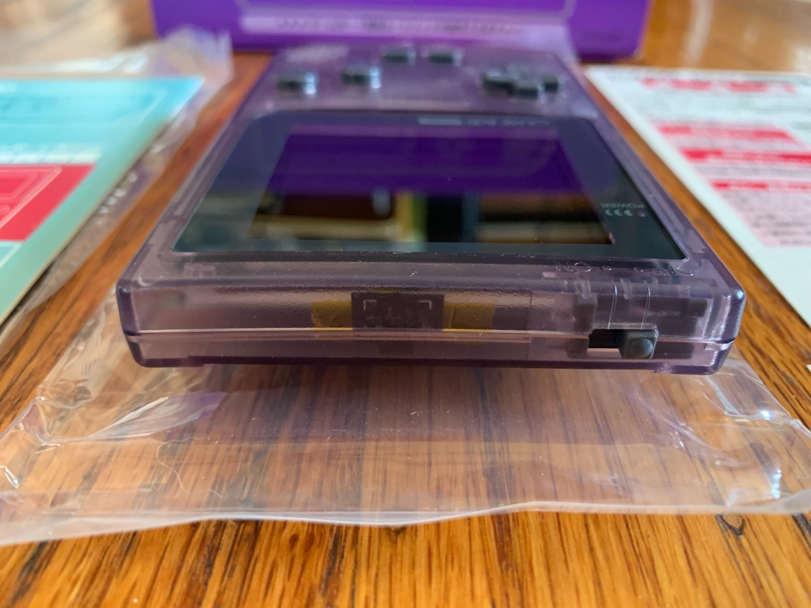 Nintendo Game Boy Pocket clear purple console system in box IPS backlit screen