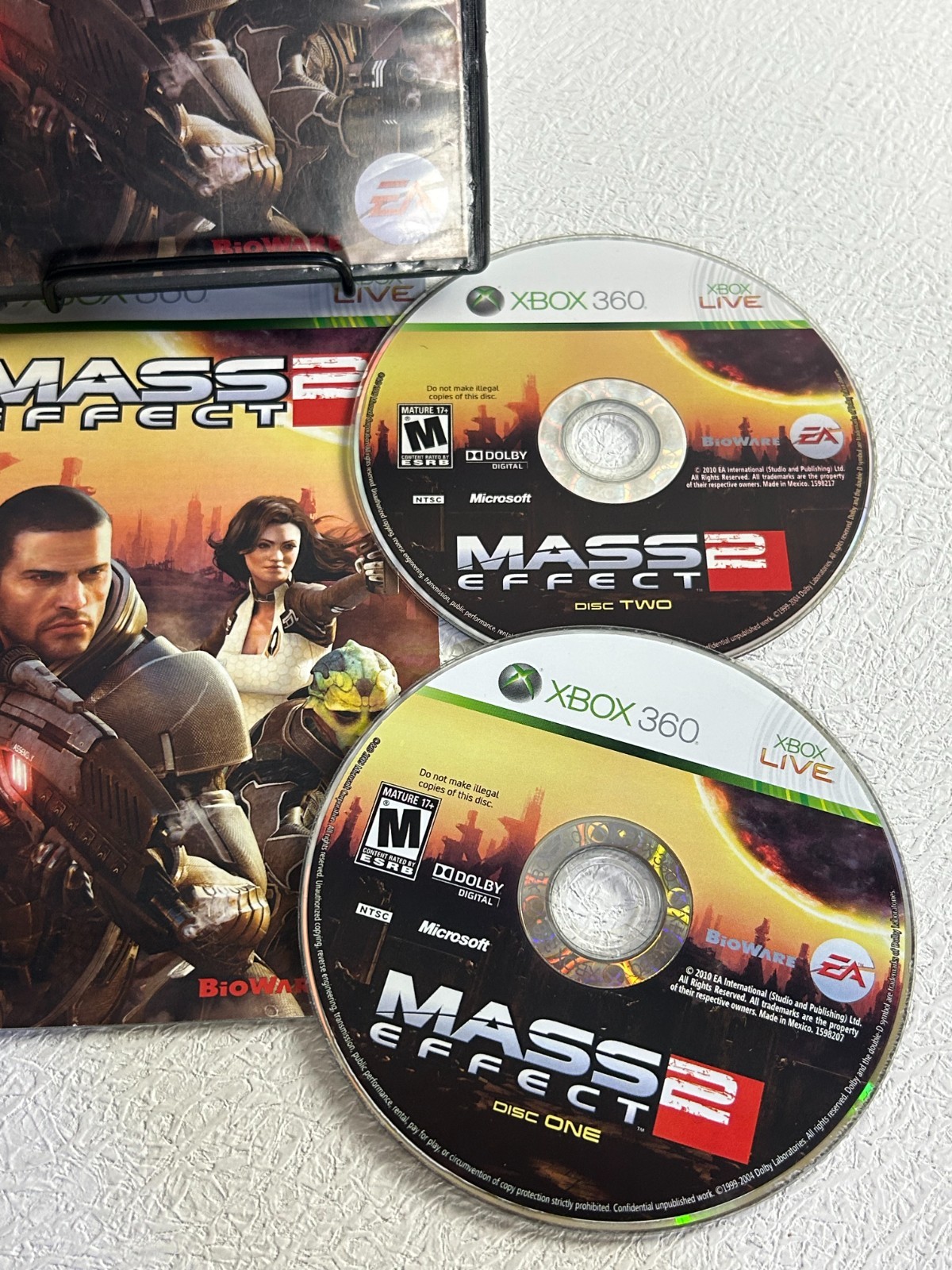 Xbox 360 Slim Console Bundle Tested CIB Mass Effect Trilogy Gears of War 3