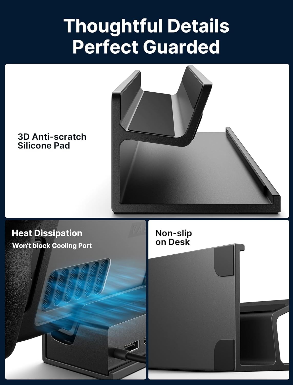 Ultimate Stand for Official Steam Deck Dock – Frosted Aluminum Alloy Design