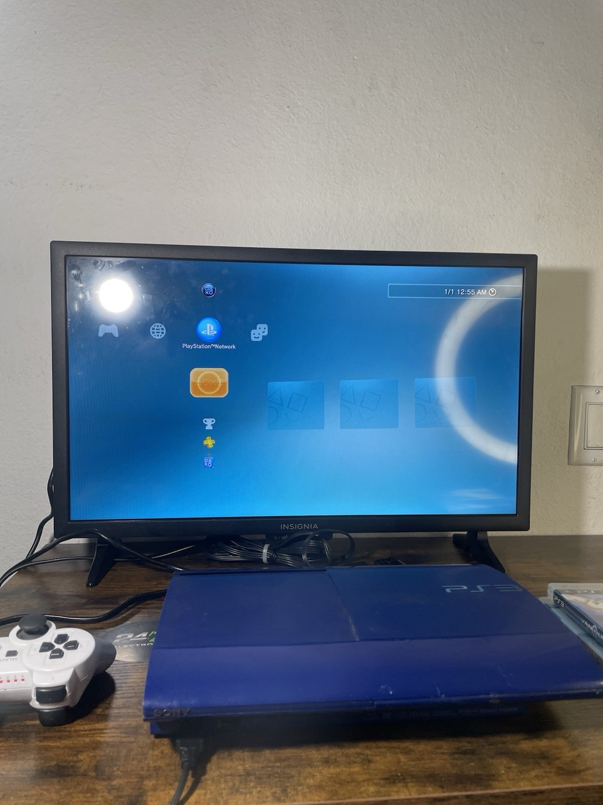 Sony PlayStation 3 PS3 Super Slim 250GB Blue CECH-4201B Bundle Controller TESTED