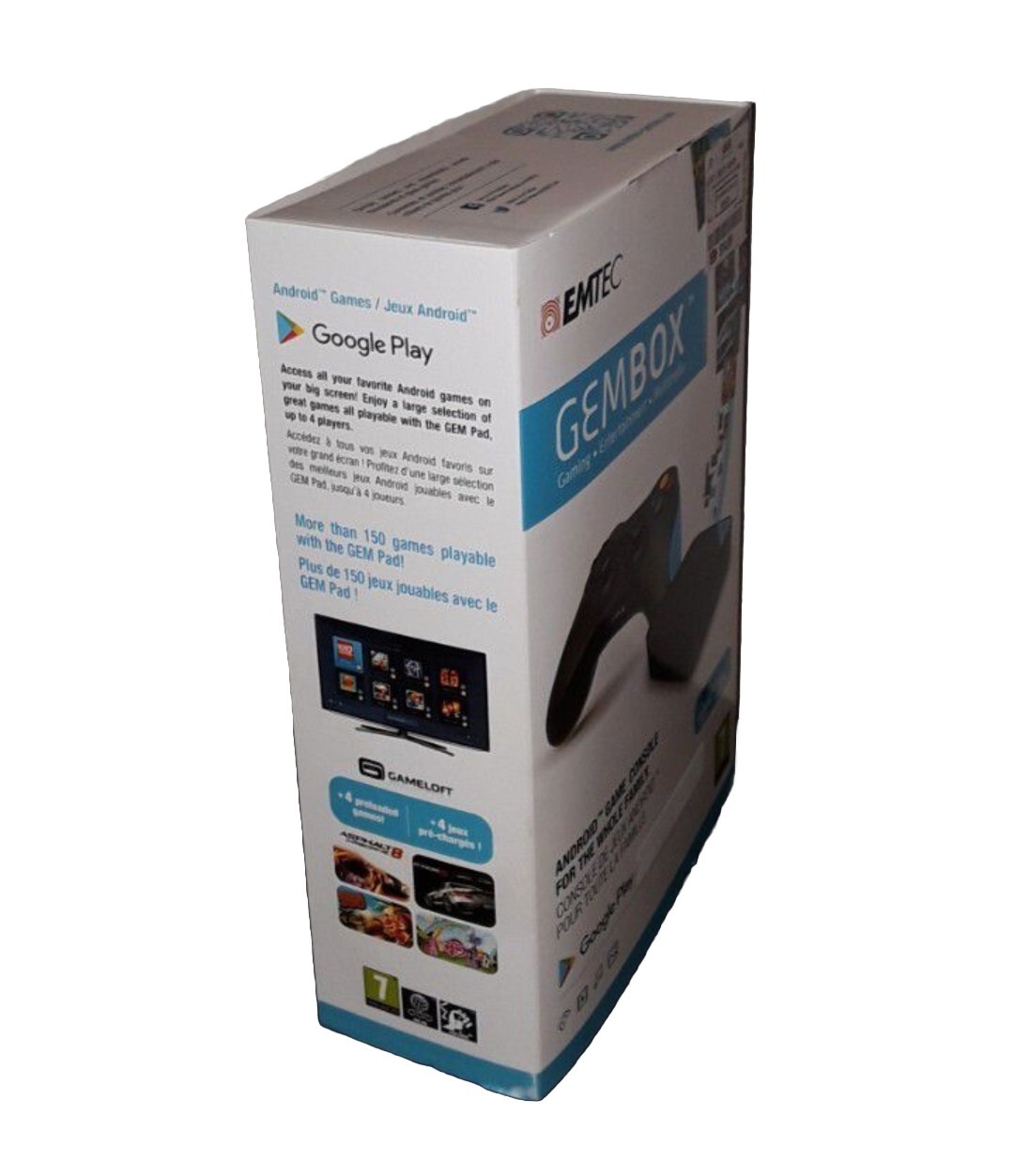 Emtec GemBox Android Games Console CPU Quad-Core 1.5GH, 1GB RAM, 16 GB FLASH