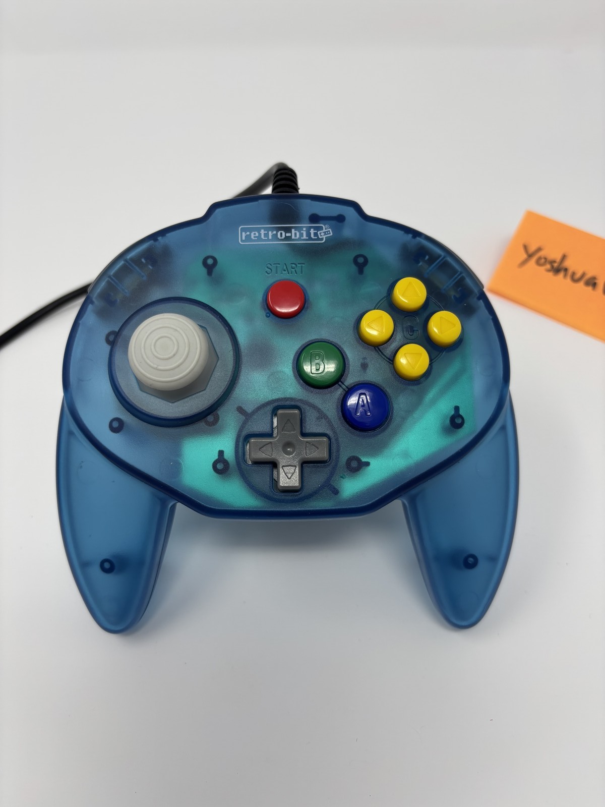 Retro-Bit Tribute 64 Controller for N64 Clear Blue Wired USB